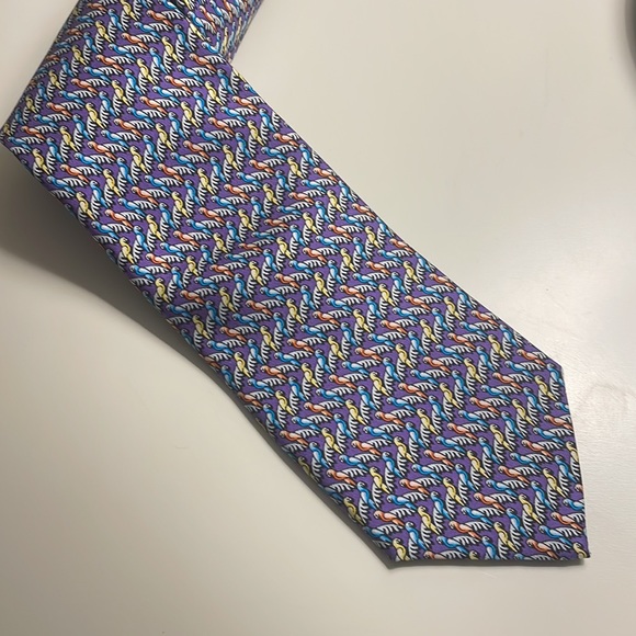 Cremieux Men’s Tie Silk Parrots Print Multicolor - Picture 4 of 8